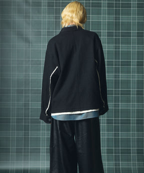 【26AW PRE-ORDER】ウールコットントリミングミックスプライムオーバーファティーグシャツジャケット