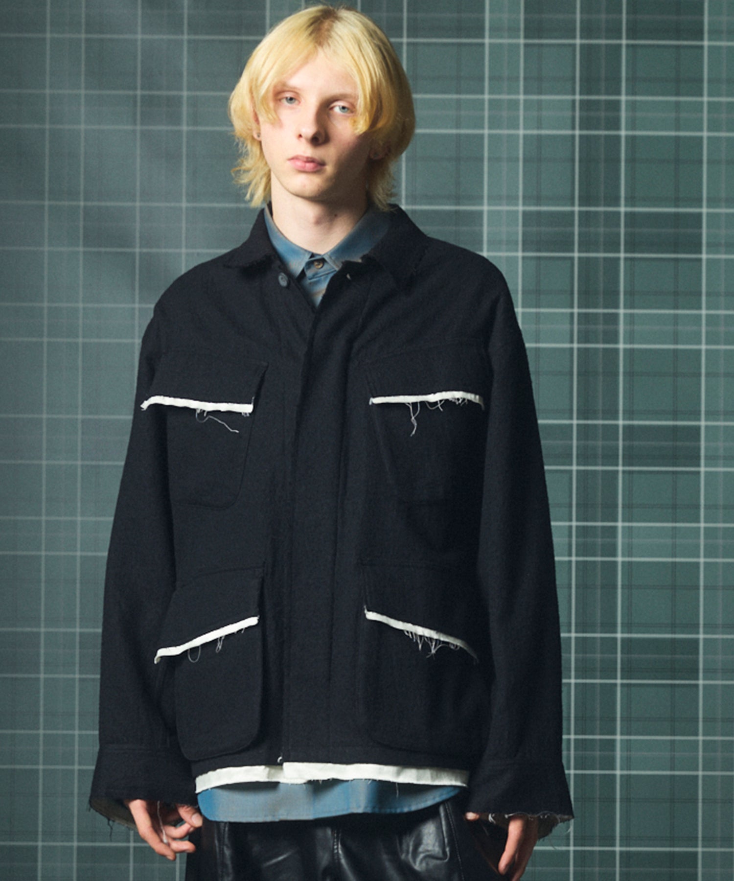 【26AW PRE-ORDER】ウールコットントリミングミックスプライムオーバーファティーグシャツジャケット