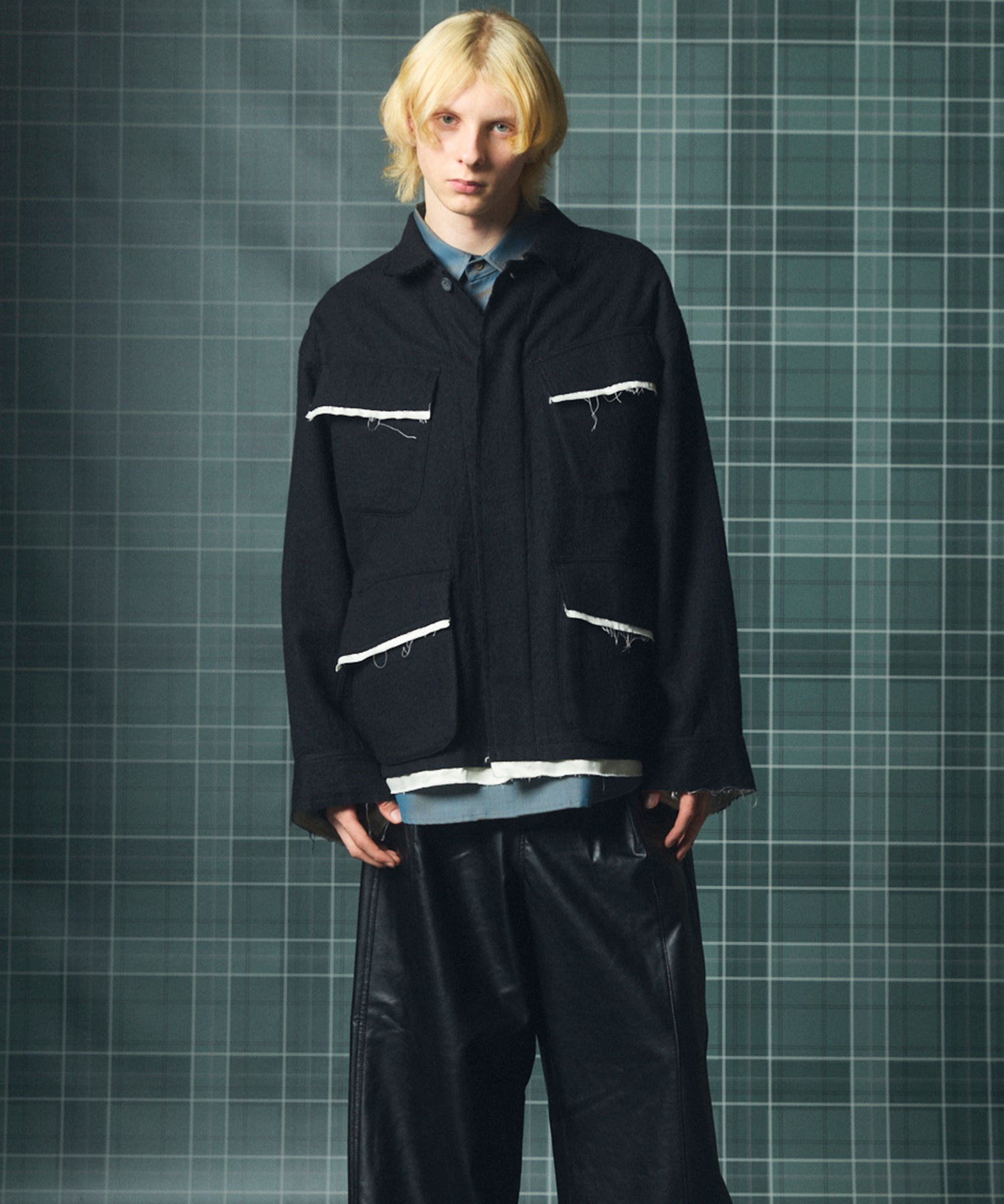 【26AW PRE-ORDER】ウールコットントリミングミックスプライムオーバーファティーグシャツジャケット