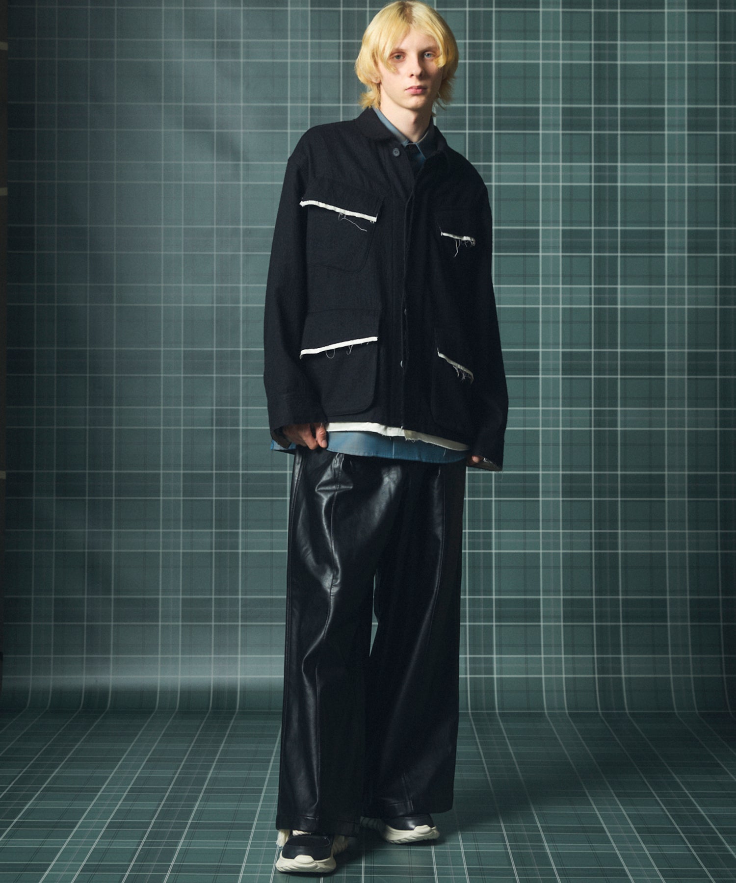 【26AW PRE-ORDER】ウールコットントリミングミックスプライムオーバーファティーグシャツジャケット