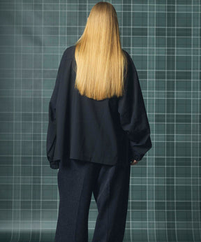 Airy Striped Gabardine Prime-Over Short-sleeved Shirt