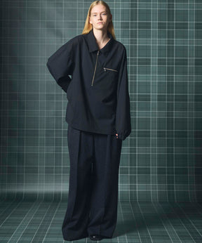 Airy Striped Gabardine Prime-Over Short-sleeved Shirt