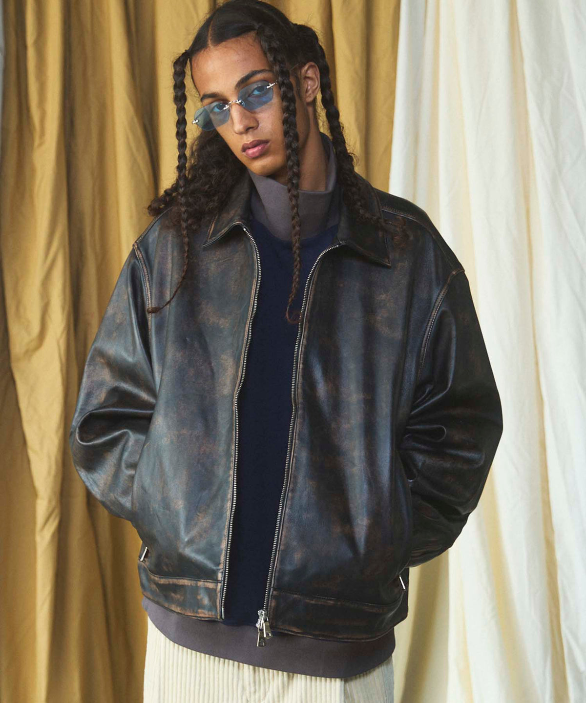 【26AW PRE-ORDER】シープレザープライムオーバーシングルライダースジャケット