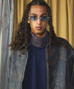 Sheep Leather Single Riders Collared Jacket