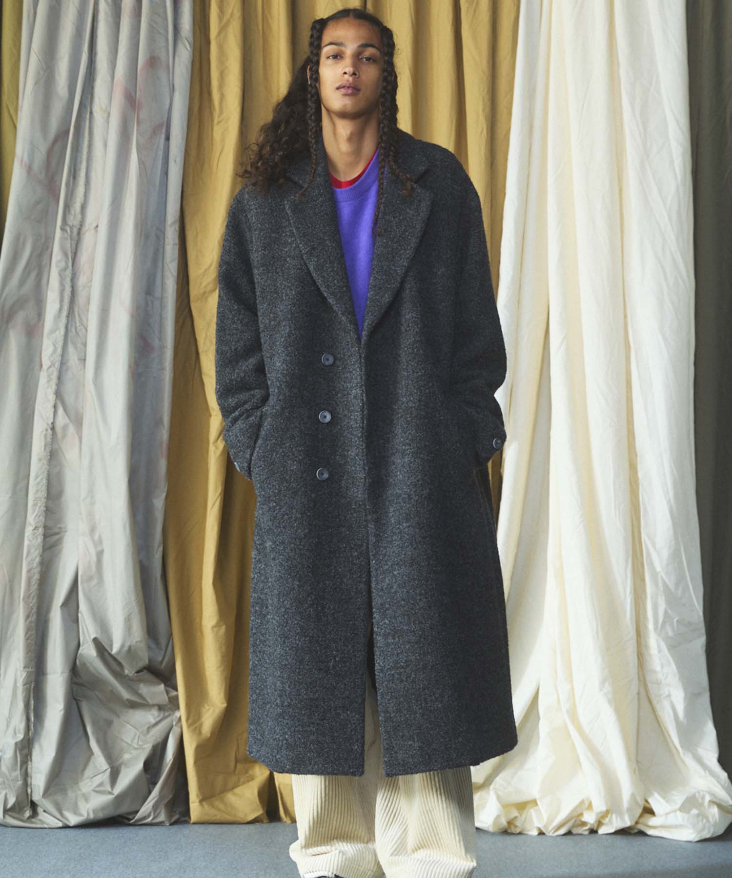 [26AW PRE-ORDER] [Italian dead stock fabric] Prime over regular collar shirt coat