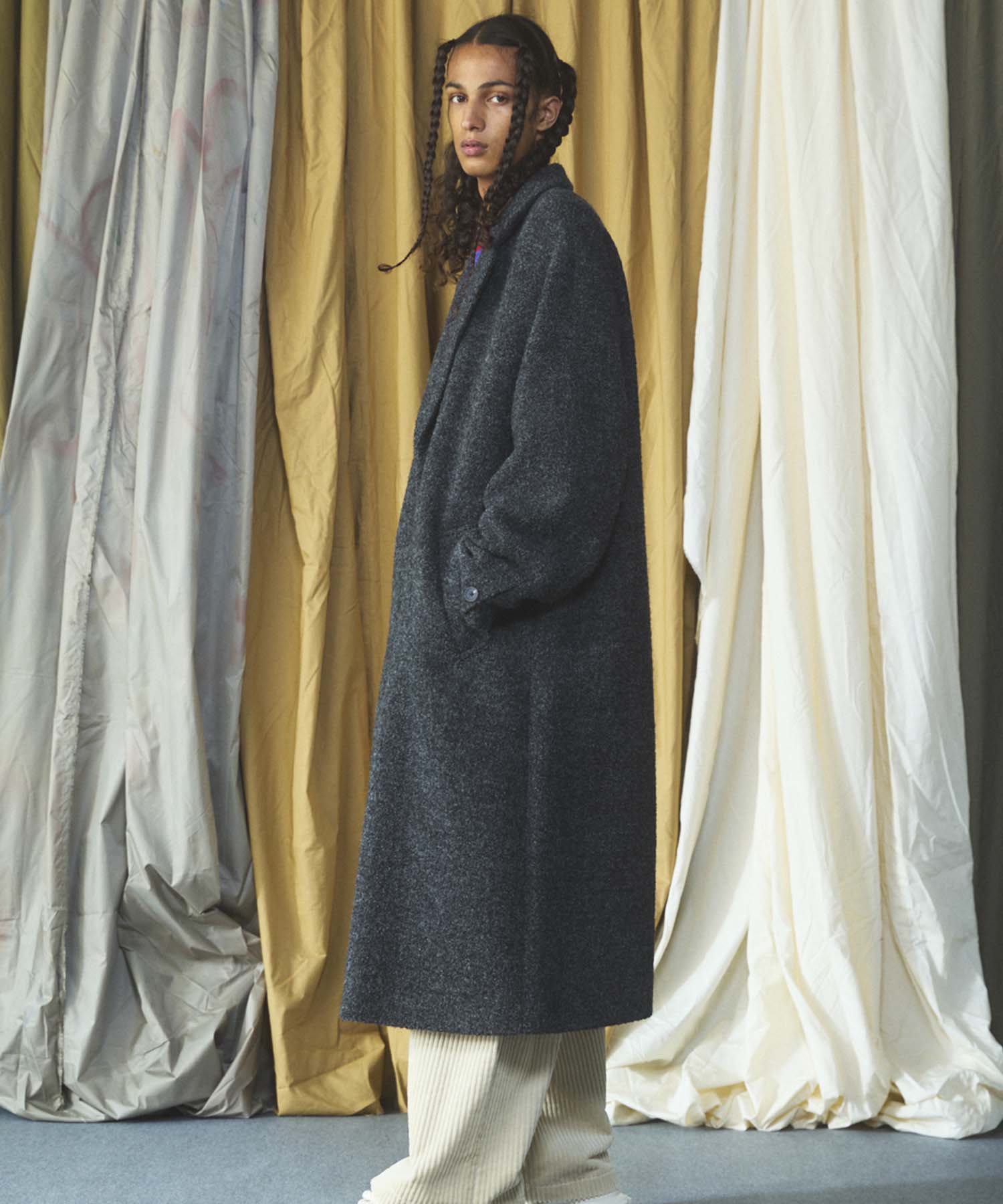 [26AW PRE-ORDER] [Italian dead stock fabric] Prime over regular collar shirt coat
