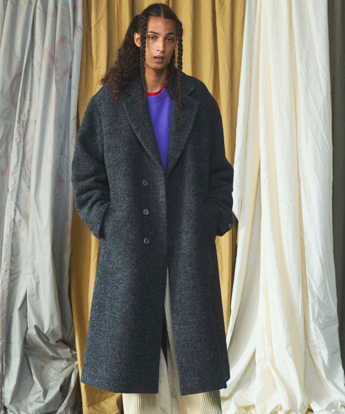 [26AW PRE-ORDER] [Italian dead stock fabric] Prime over regular collar shirt coat