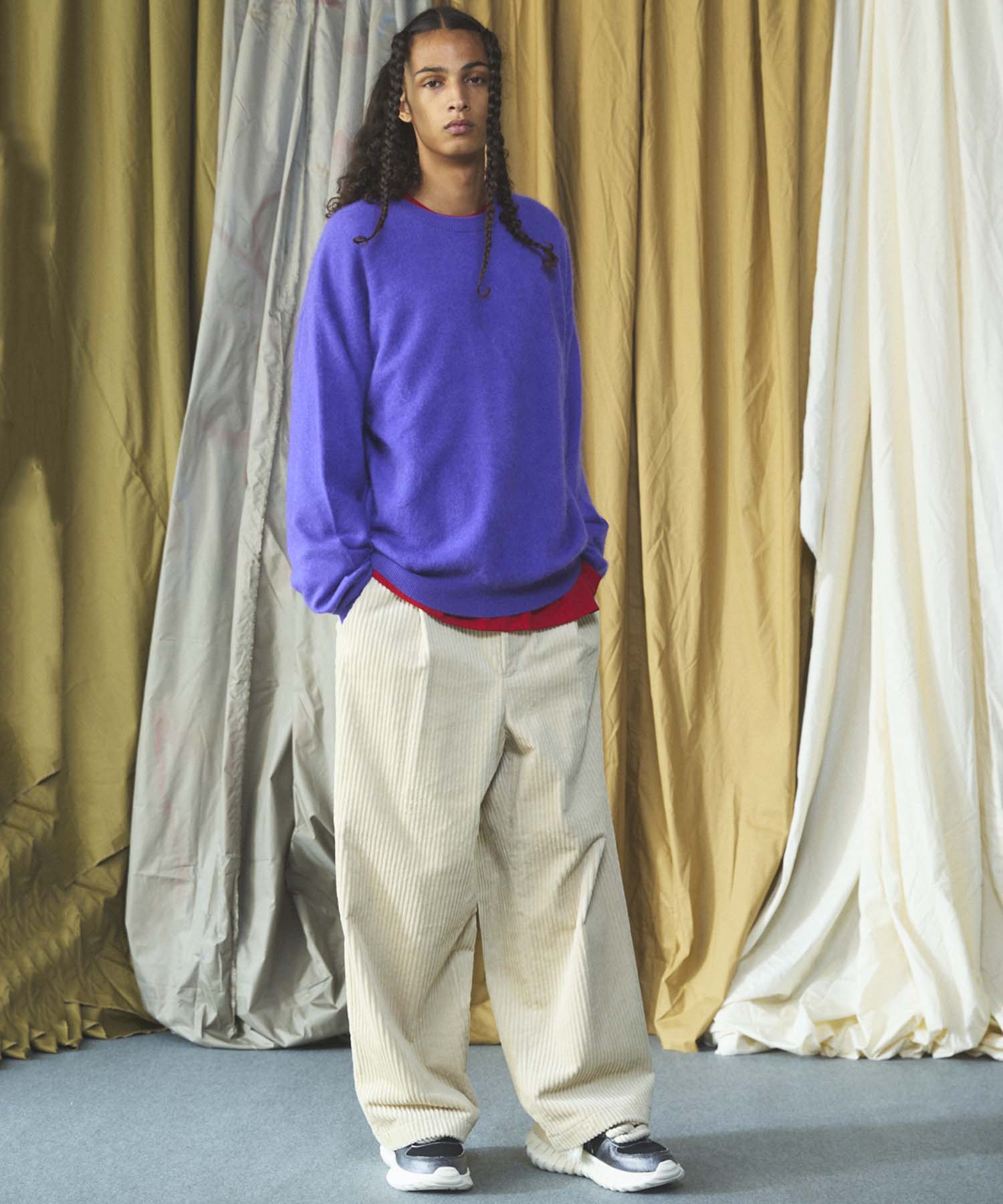 Wide-Wale Corduroy One-Tuck Pants