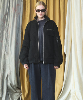 【26AW PRE-ORDER】アーティフィシャルスウェードテープニッティングプライムオーバースタンドブルゾン