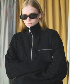 【26AW PRE-ORDER】アーティフィシャルスウェードテープニッティングプライムオーバースタンドブルゾン