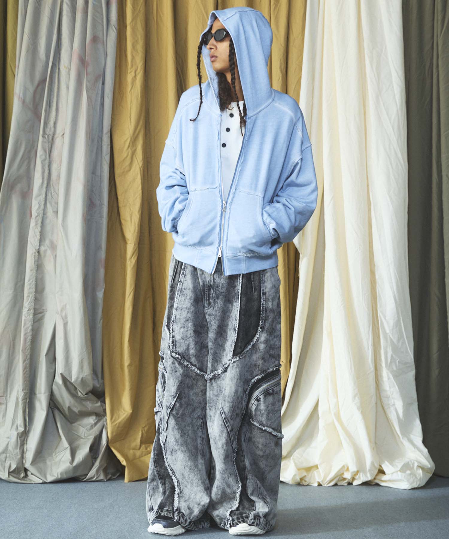 【26AW PRE-ORDER】オーバーダイエンブロイダリースウェットプライムオーバーZIPパーカー
