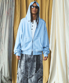 【26AW PRE-ORDER】オーバーダイエンブロイダリースウェットプライムオーバーZIPパーカー