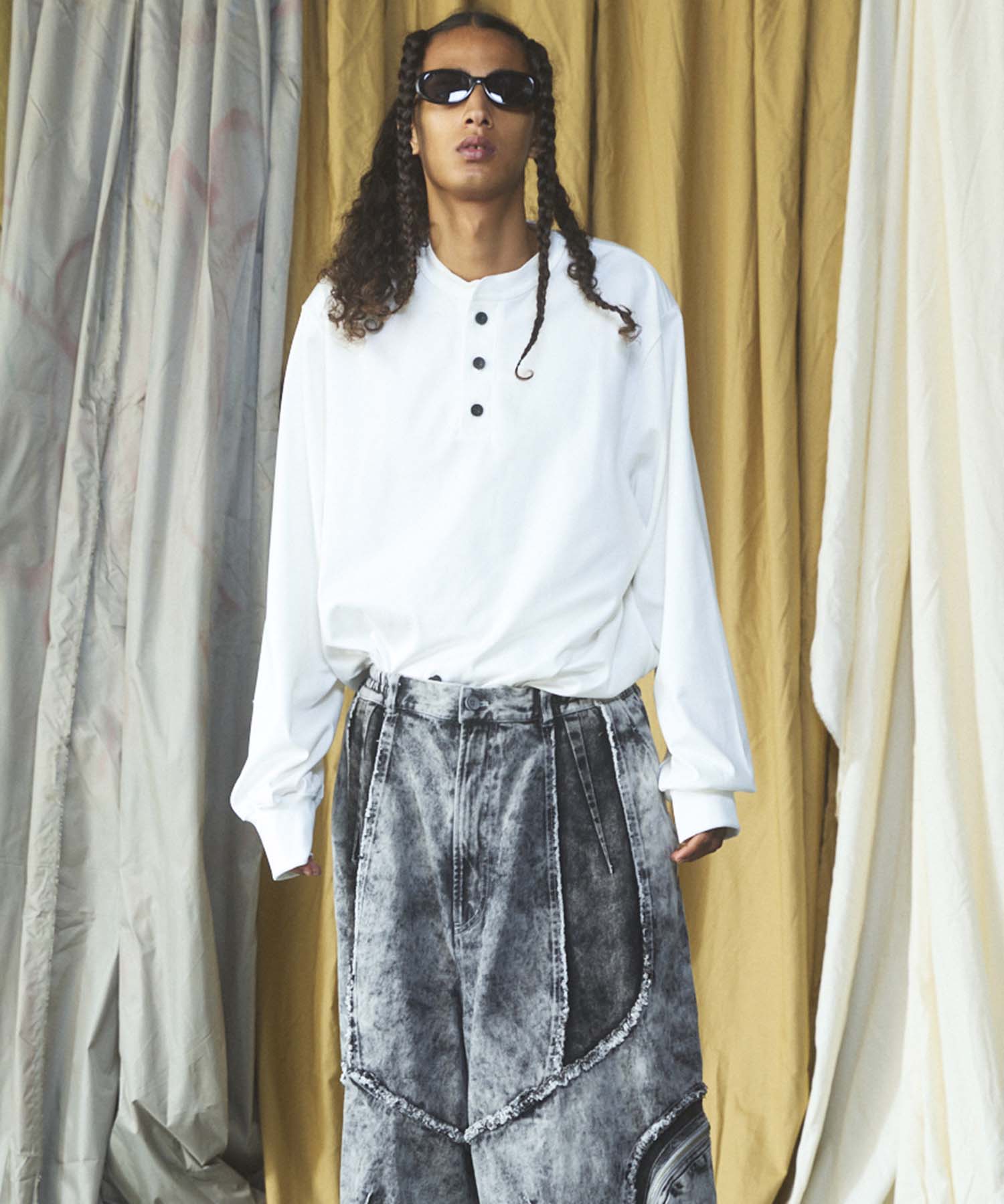 Airy Striped Gabardine Prime-Over Short-sleeved Shirt