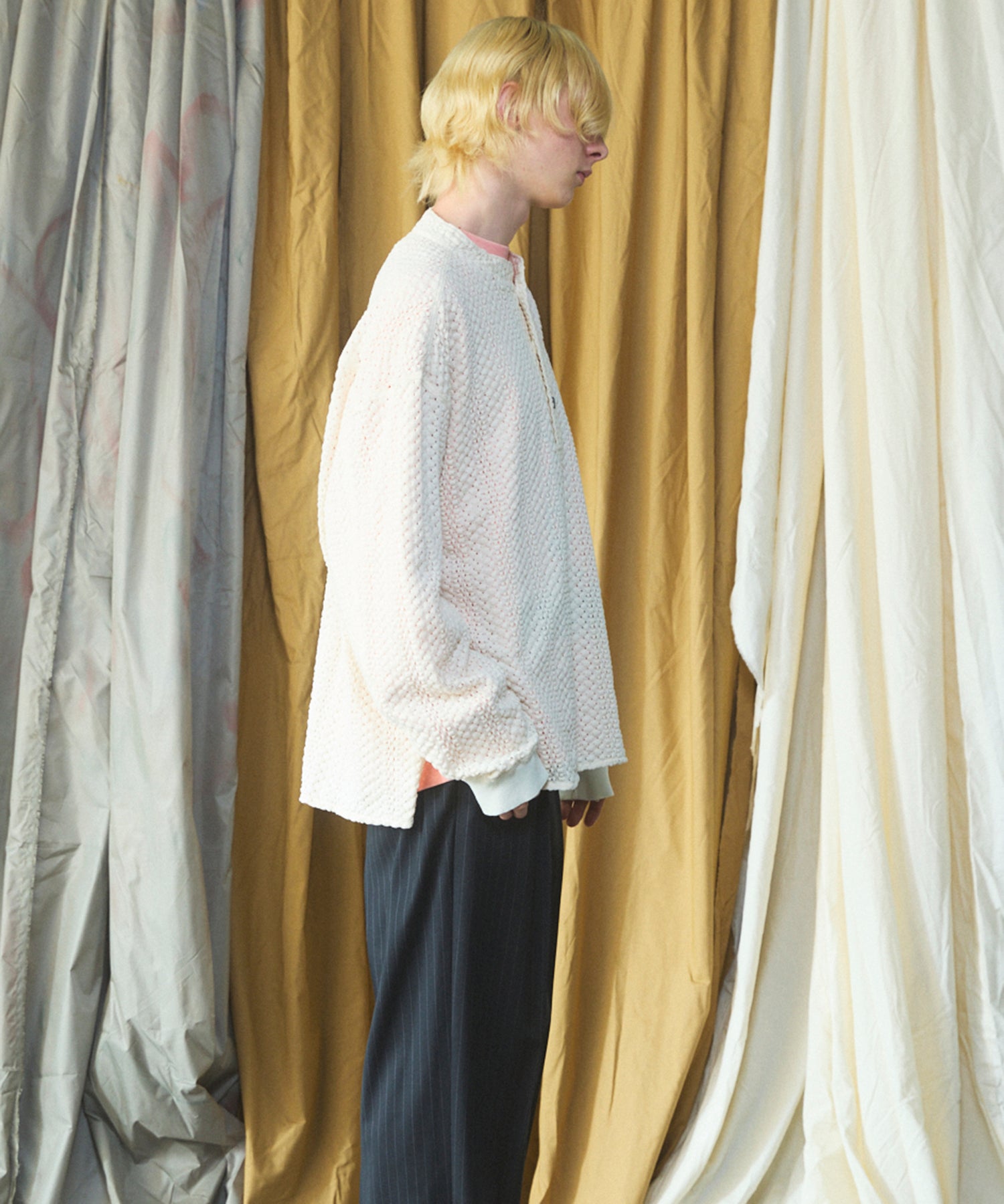 【26AW PRE-ORDER】コットンバルファレースプライムオーバーヘンリーネックロングスリーブニットTシャツ