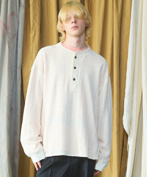 【26AW PRE-ORDER】コットンバルファレースプライムオーバーヘンリーネックロングスリーブニットTシャツ