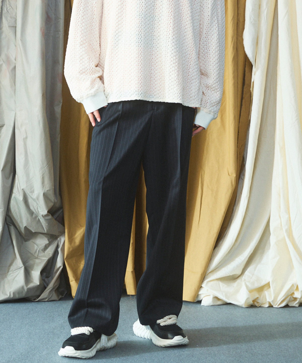 [26AW PRE-ORDER] Banana Curve Silhouette Prime-Wide Cargo Trousers