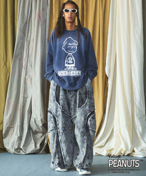 Denim Switching Wide Cargo Alien Pants