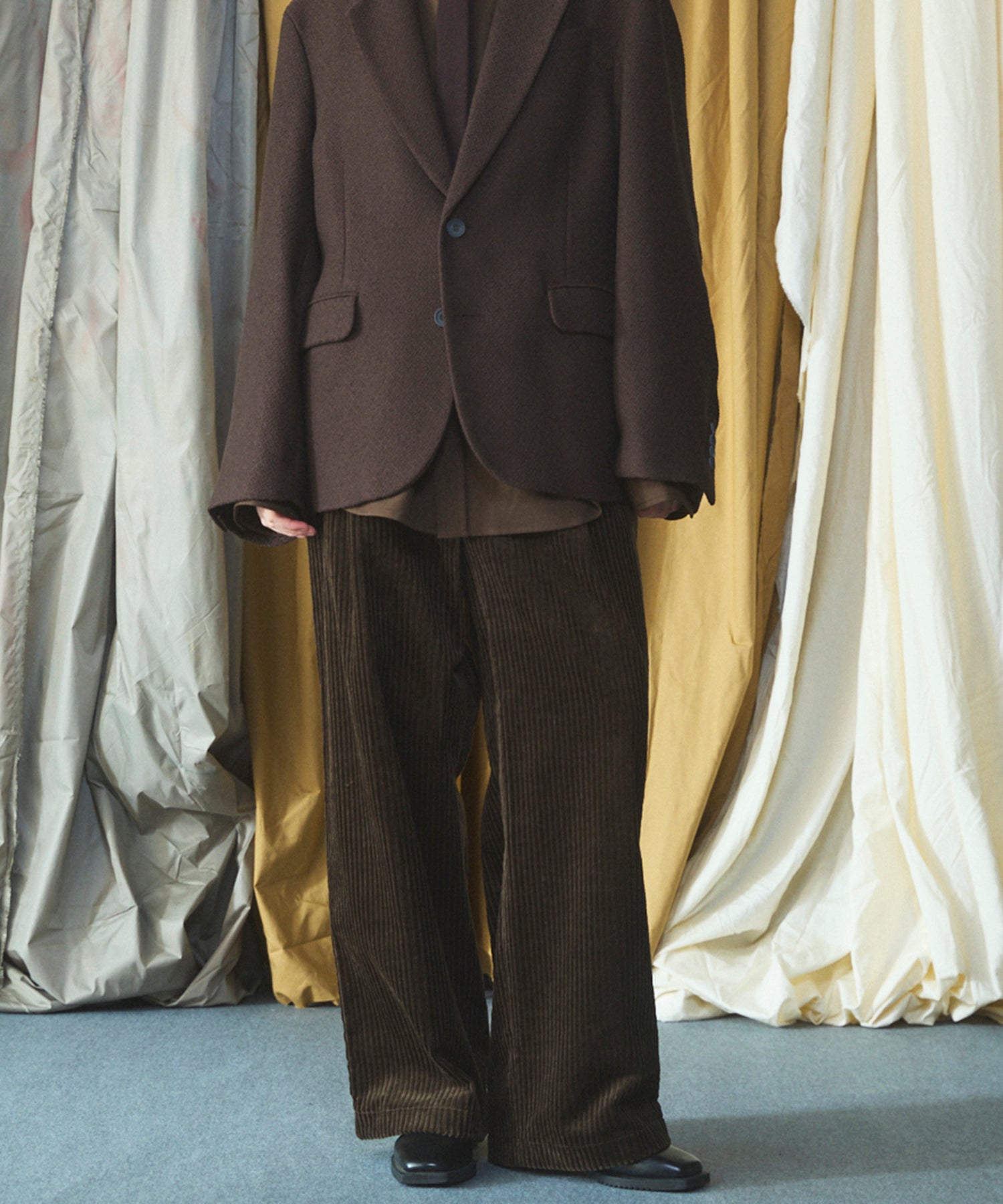 Wide-Wale Corduroy One-Tuck Pants