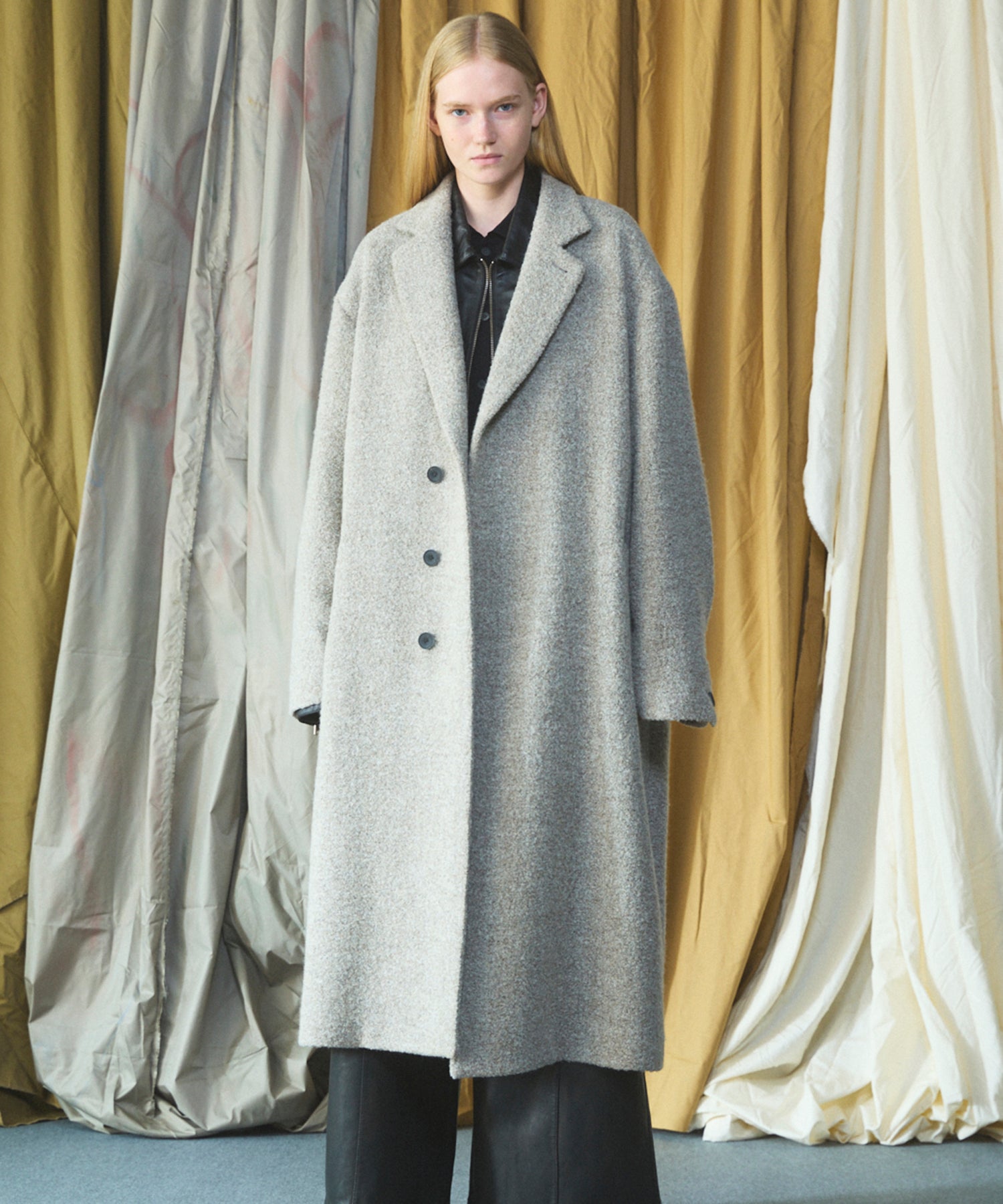 [26AW PRE-ORDER] [Italian dead stock fabric] Prime over regular collar shirt coat