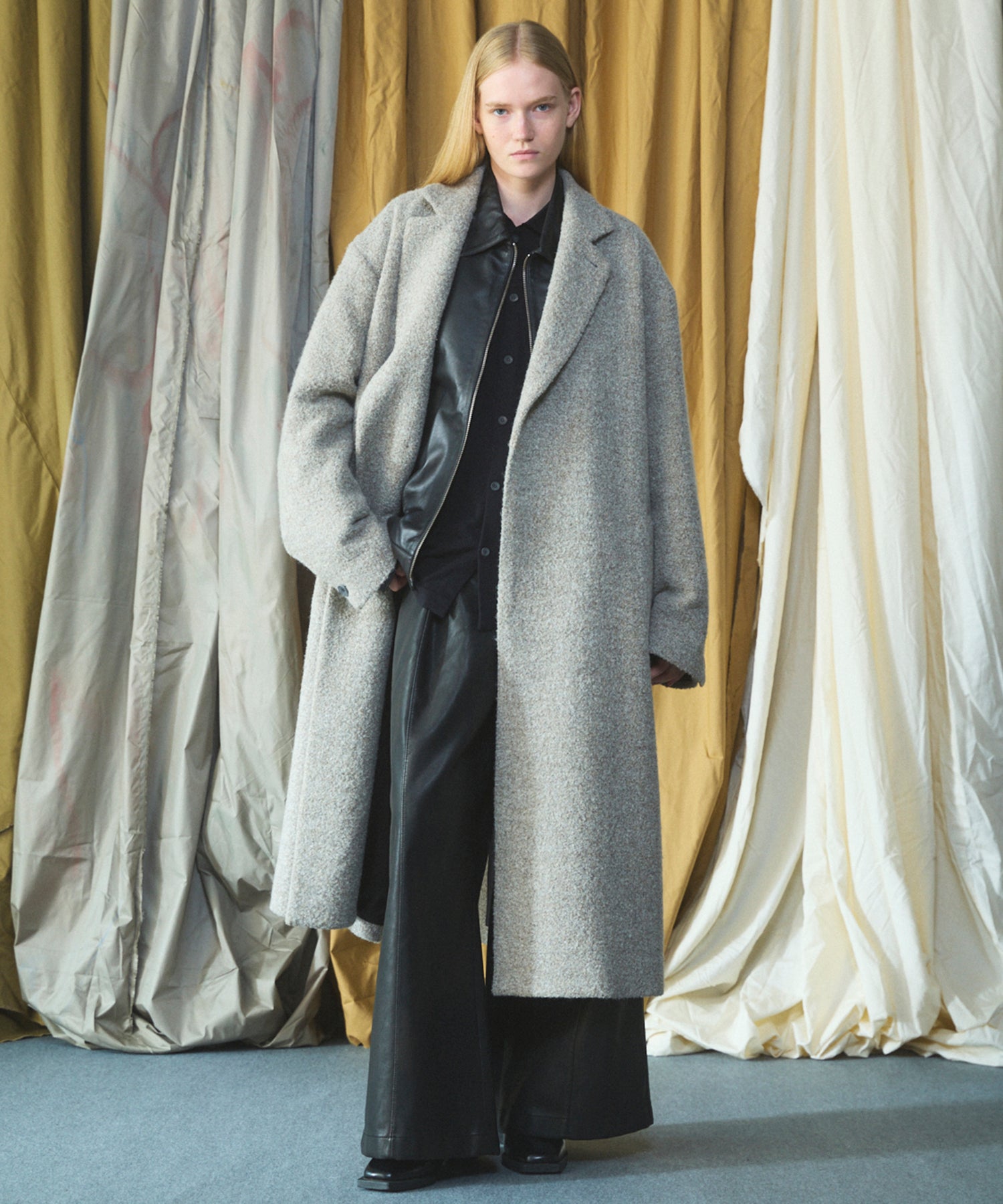 [26AW PRE-ORDER] [Italian dead stock fabric] Prime over regular collar shirt coat