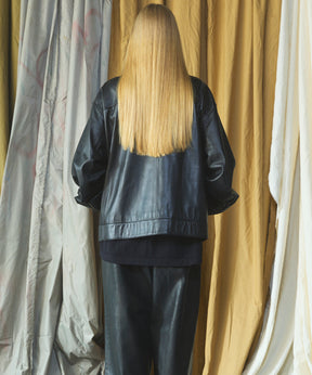 Sheep Leather Single Riders Collared Jacket