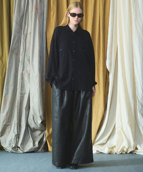 Airy Striped Gabardine Prime-Over Short-sleeved Shirt