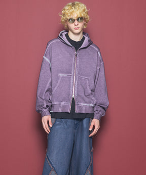 【26AW PRE-ORDER】オーバーダイエンブロイダリースウェットプライムオーバーZIPパーカー