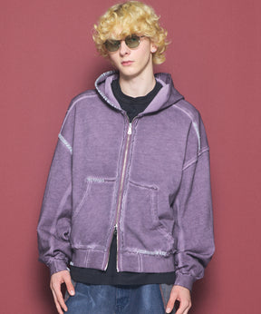 【26AW PRE-ORDER】オーバーダイエンブロイダリースウェットプライムオーバーZIPパーカー