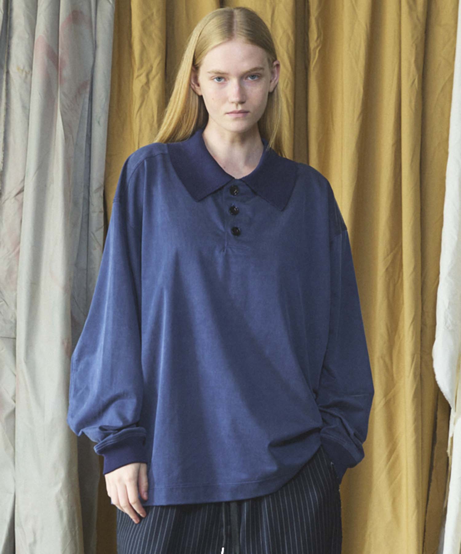 【26AW PRE-ORDER】フィブリルキュプラプライムオーバーロングスリーブポロシャツ