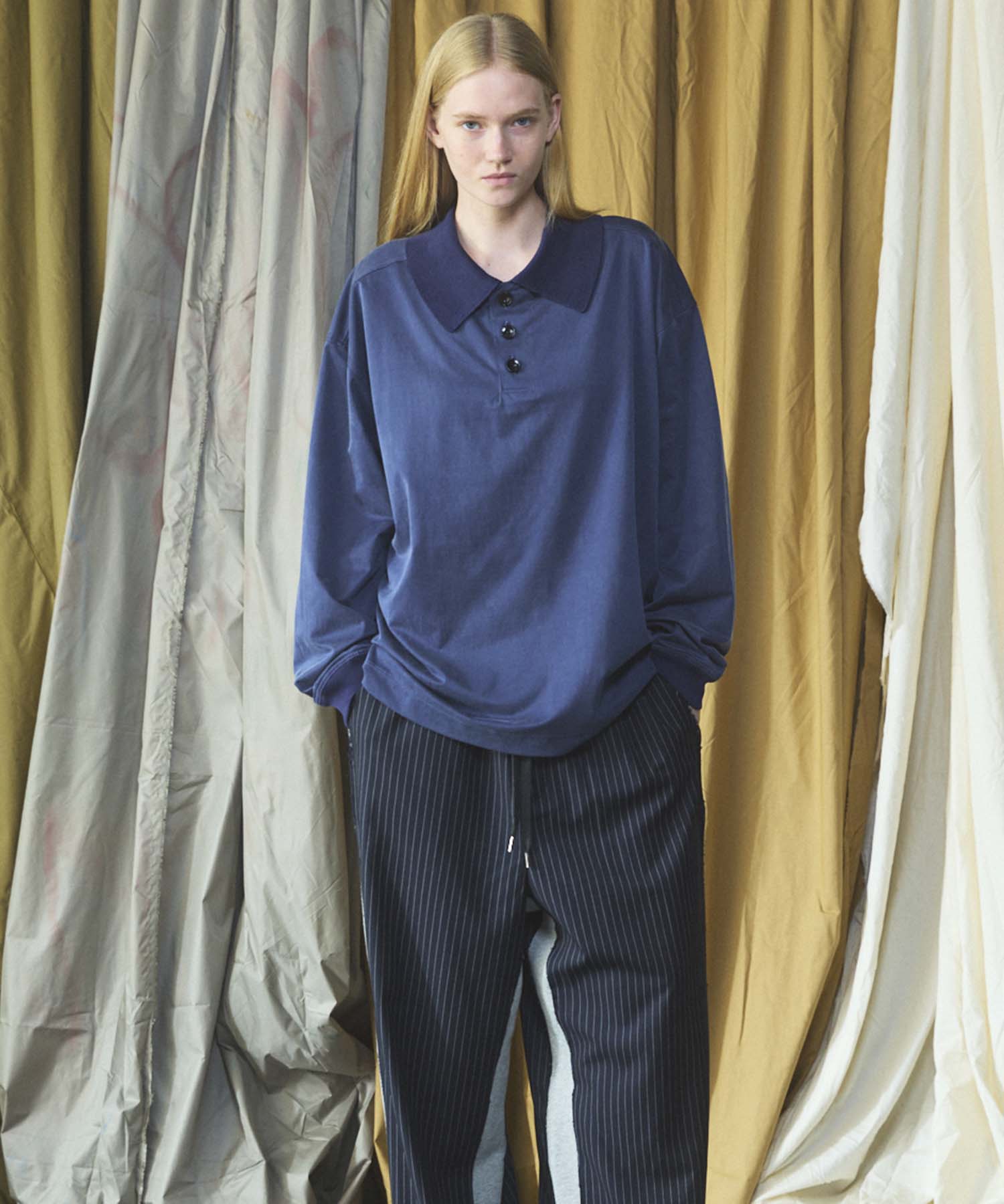 【26AW PRE-ORDER】フィブリルキュプラプライムオーバーロングスリーブポロシャツ