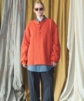 【26AW PRE-ORDER】コットンバルファレースプライムオーバーヘンリーネックロングスリーブニットTシャツ