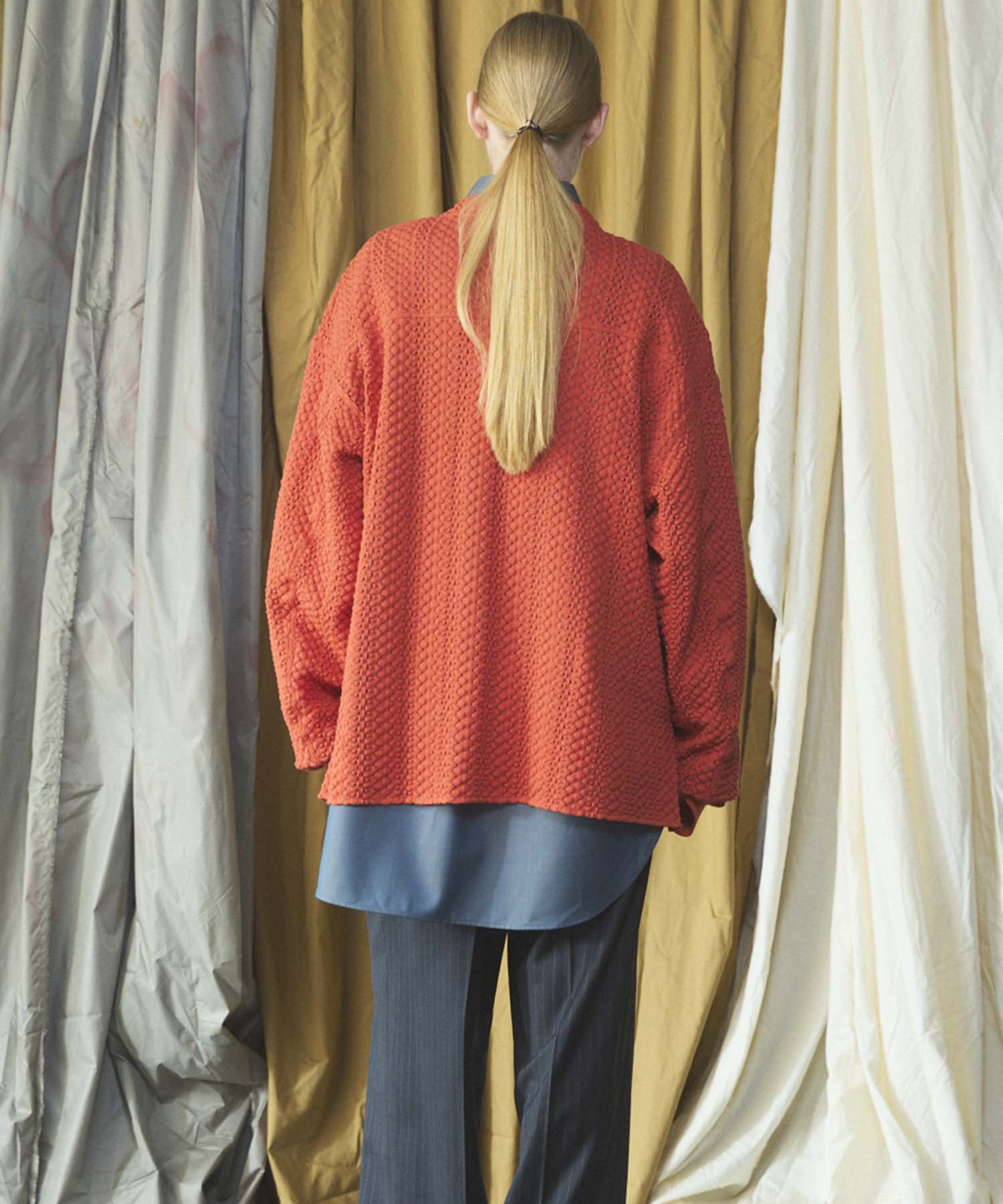 【26AW PRE-ORDER】コットンバルファレースプライムオーバーヘンリーネックロングスリーブニットTシャツ