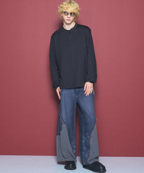 Airy Striped Gabardine Prime-Over Short-sleeved Shirt