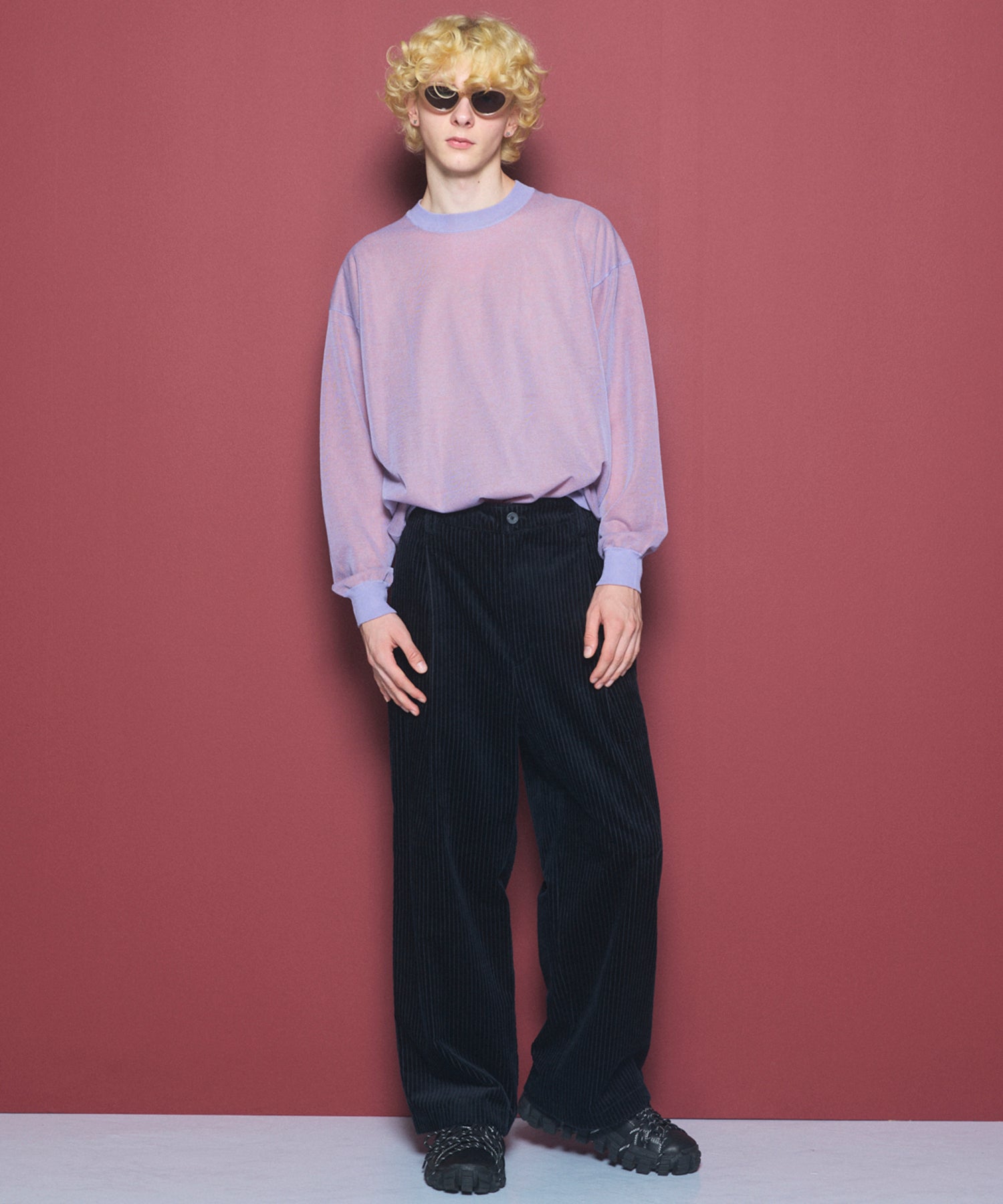 Wide-Wale Corduroy One-Tuck Pants
