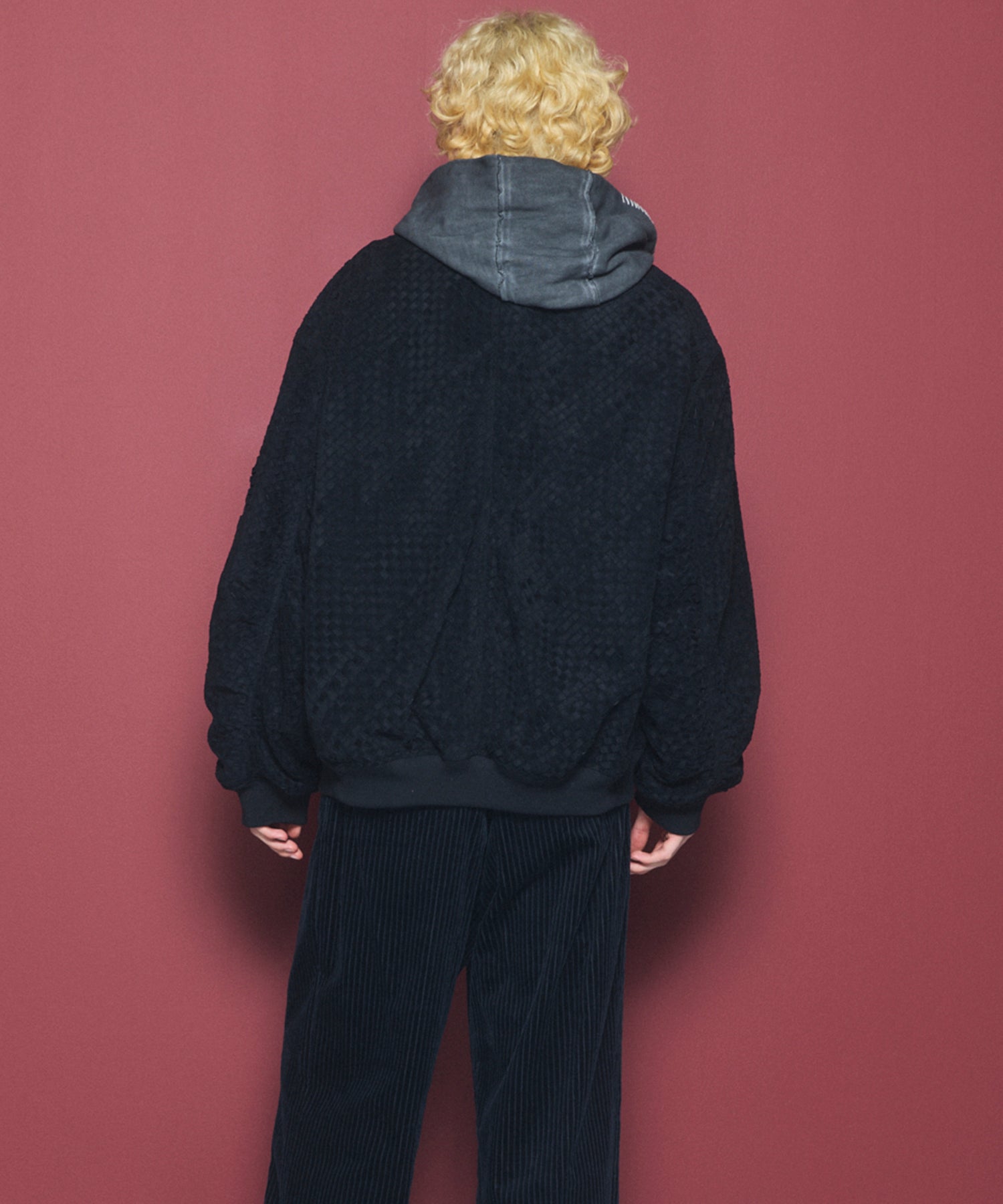 【26AW PRE-ORDER】アーティフィシャルスウェードテープニッティングプライムオーバースタンドブルゾン