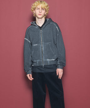 【26AW PRE-ORDER】オーバーダイエンブロイダリースウェットプライムオーバーZIPパーカー