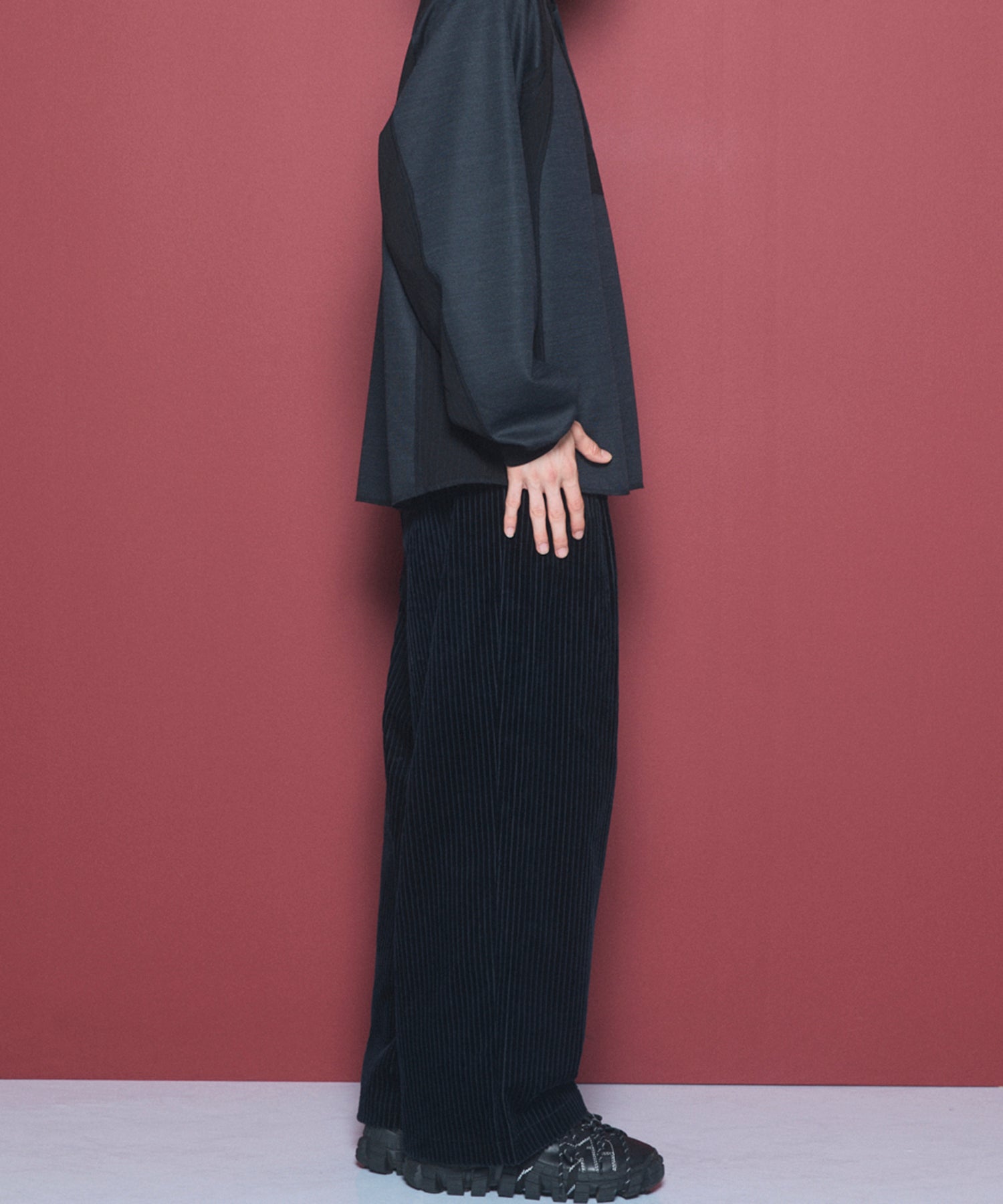 Wide-Wale Corduroy One-Tuck Pants