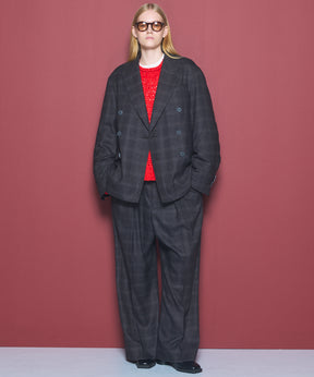 【26AW PRE-ORDER】ツイーディーシャドウチェックプライムワイドツータックスラックス