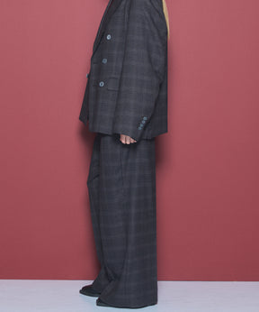 【26AW PRE-ORDER】ツイーディーシャドウチェックプライムワイドツータックスラックス