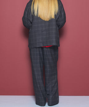 【26AW PRE-ORDER】ツイーディーシャドウチェックプライムワイドツータックスラックス