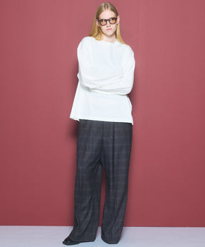 【26AW PRE-ORDER】ツイーディーシャドウチェックプライムワイドツータックスラックス