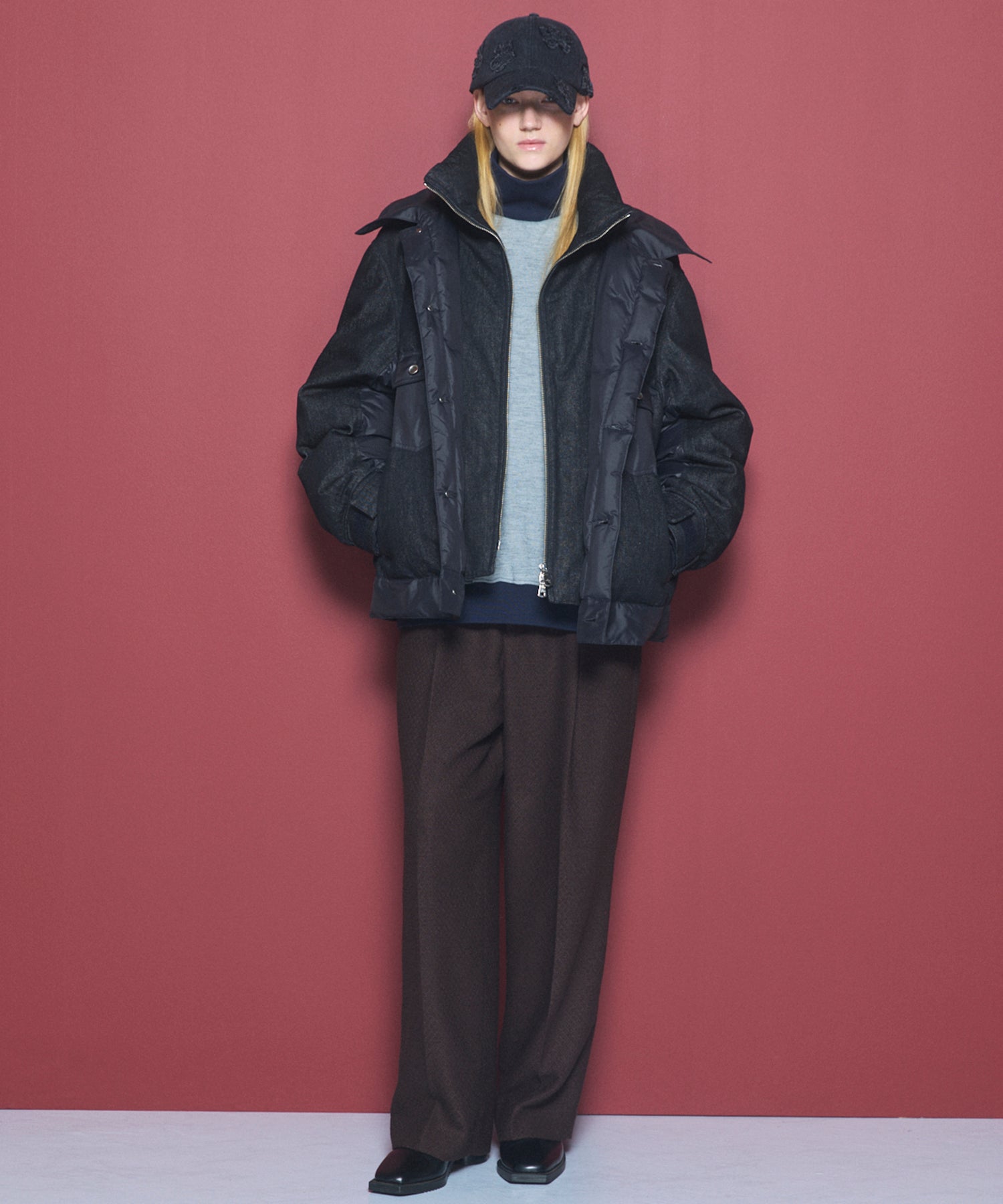 【26AW PRE-ORDER】カラースイッチングアクリルウールポンチプライムオーバーモックネックスウェット