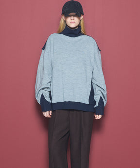 【26AW PRE-ORDER】カラースイッチングアクリルウールポンチプライムオーバーモックネックスウェット