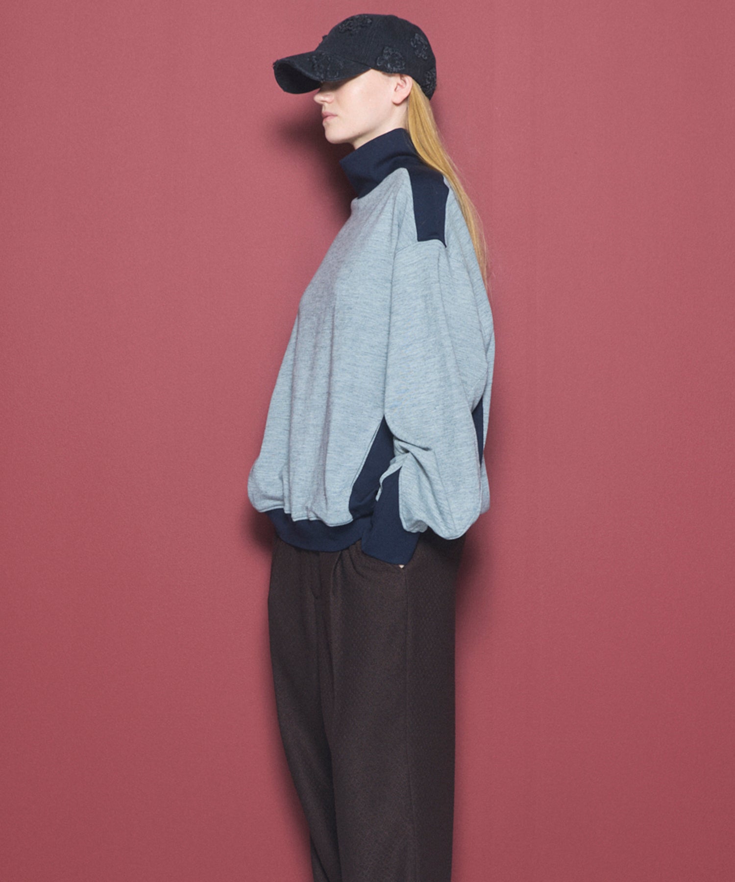 【26AW PRE-ORDER】カラースイッチングアクリルウールポンチプライムオーバーモックネックスウェット
