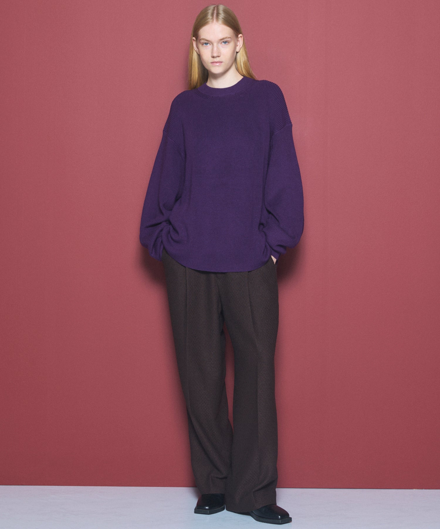 C/A Prime-Over Pullover Crew Neck Knit
