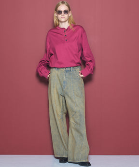 Airy Striped Gabardine Prime-Over Short-sleeved Shirt