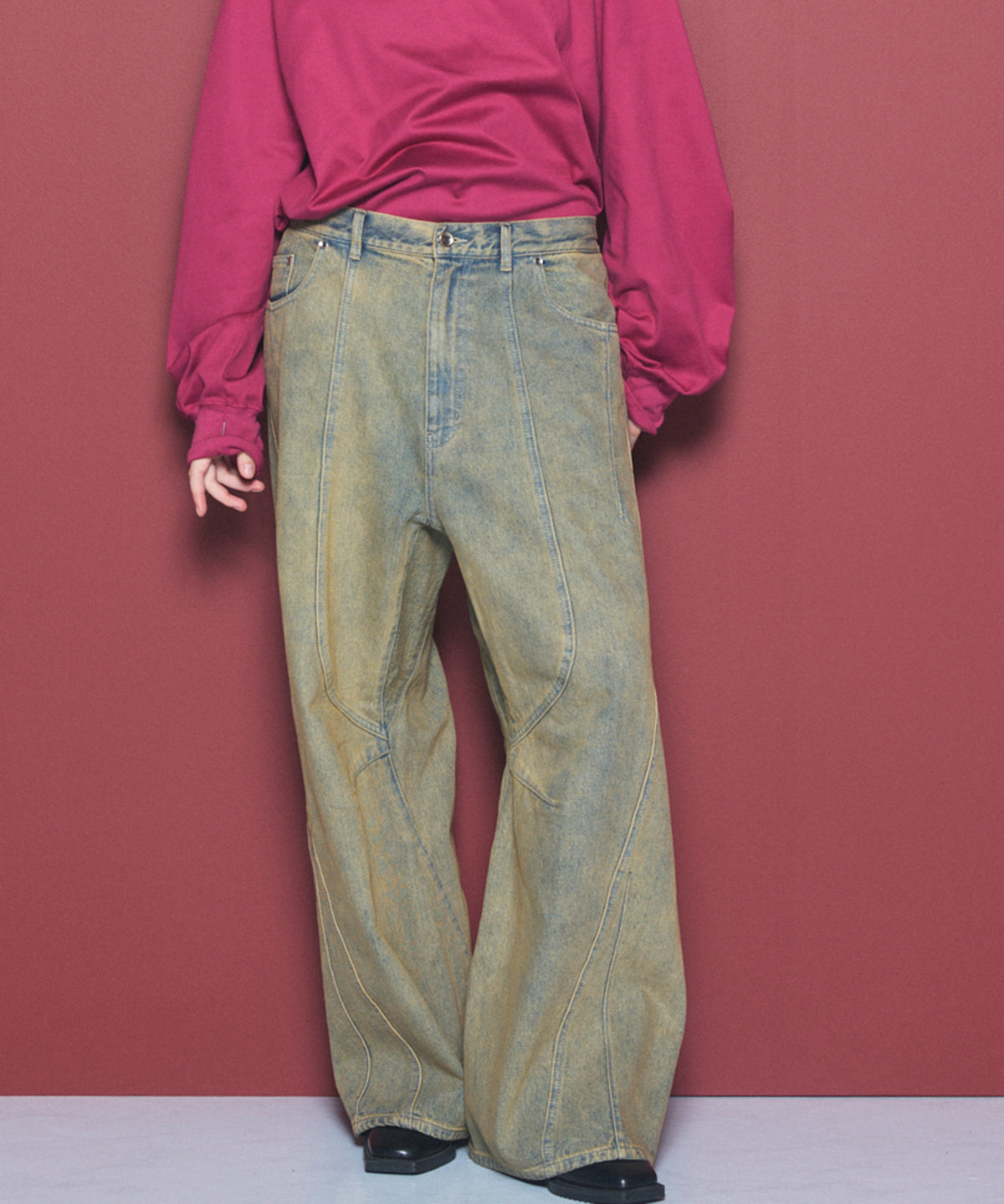 Three-Dimensional Cutting Denim Pants