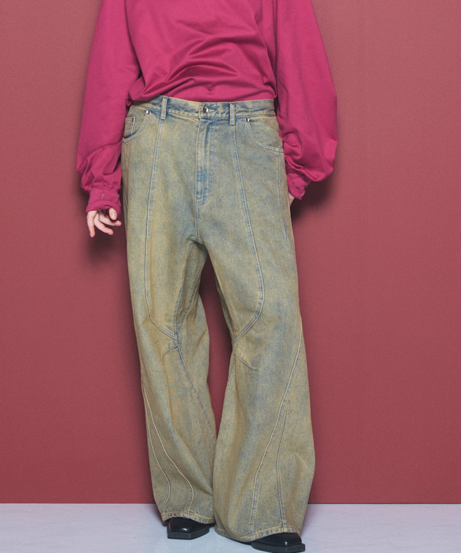 Three-Dimensional Cutting Denim Pants