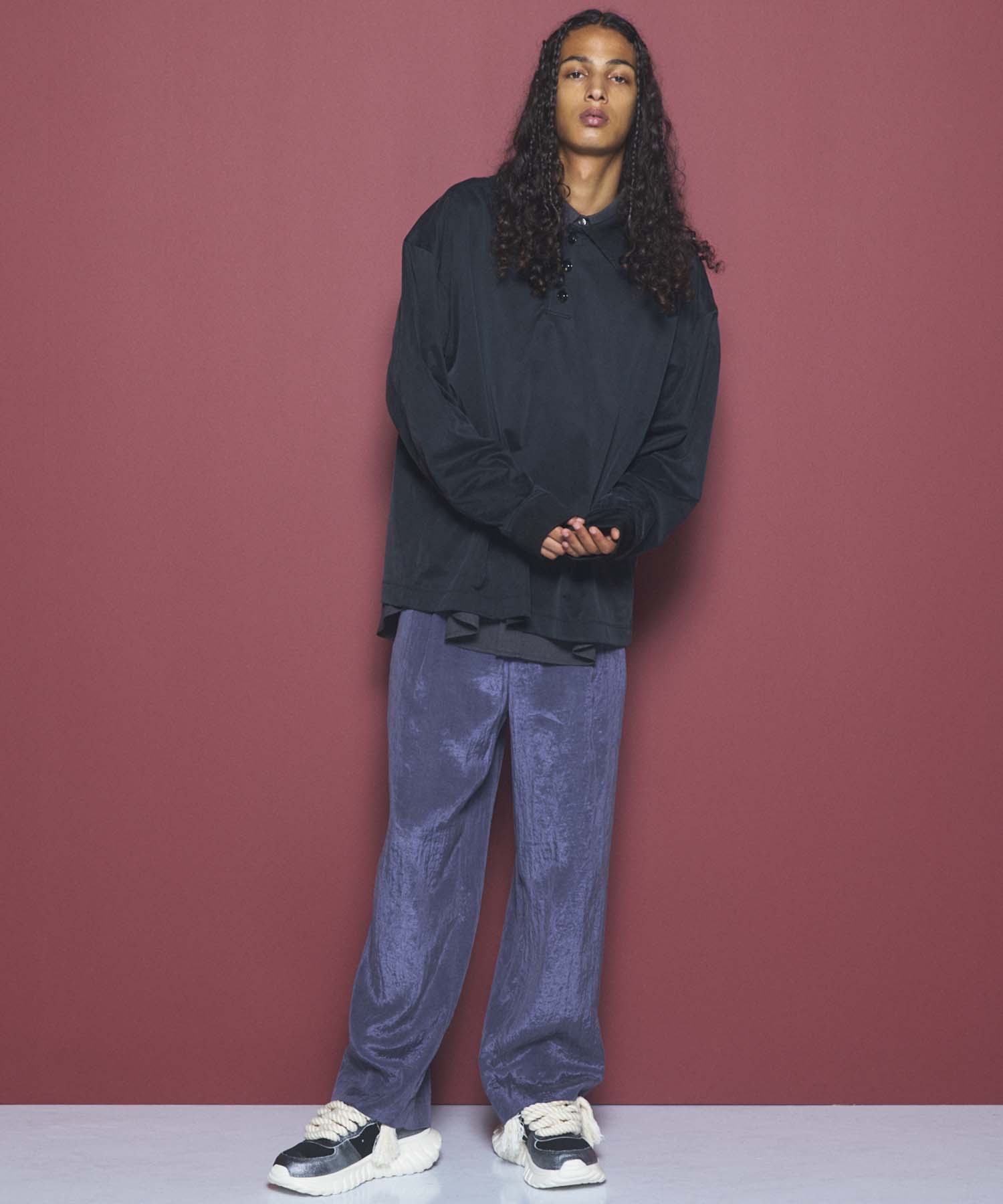 【26AW PRE-ORDER】フィブリルキュプラプライムオーバーロングスリーブポロシャツ