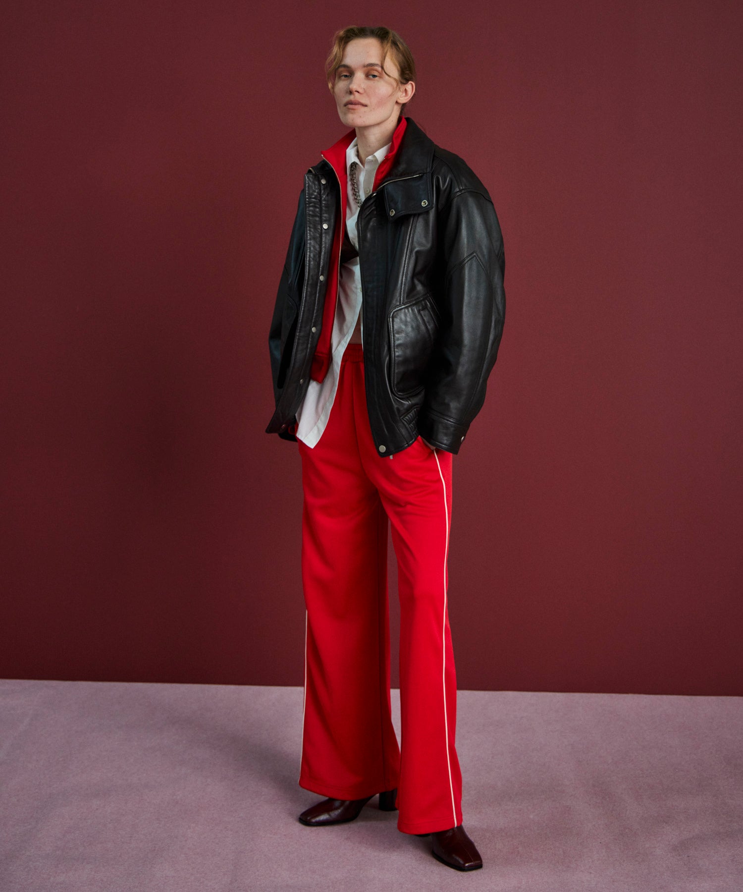【26AUTUMN PRE-ORDER】Sheep Leather Swing Top Blouson